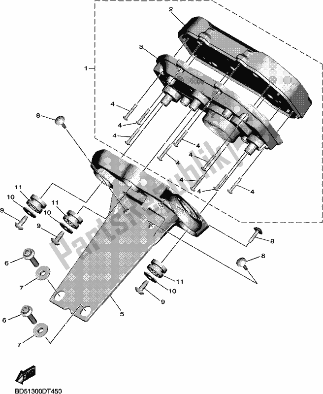 All parts for the Meter of the Yamaha MXT 850 2019