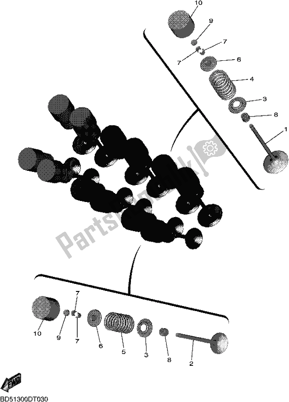 All parts for the Valve of the Yamaha MXT 850 2019