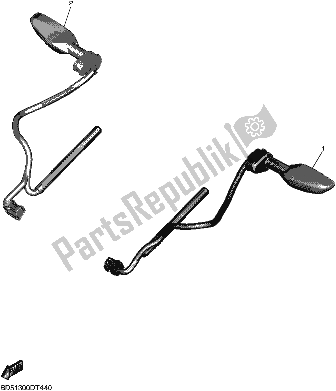 All parts for the Flasher Light of the Yamaha MXT 850D 2019