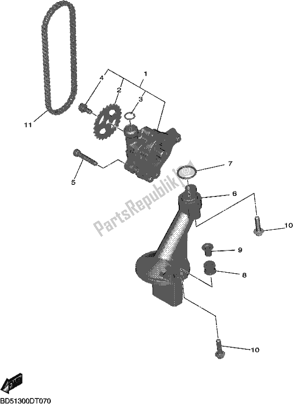 Tutte le parti per il Pompa Dell'olio del Yamaha MXT 850D 2019