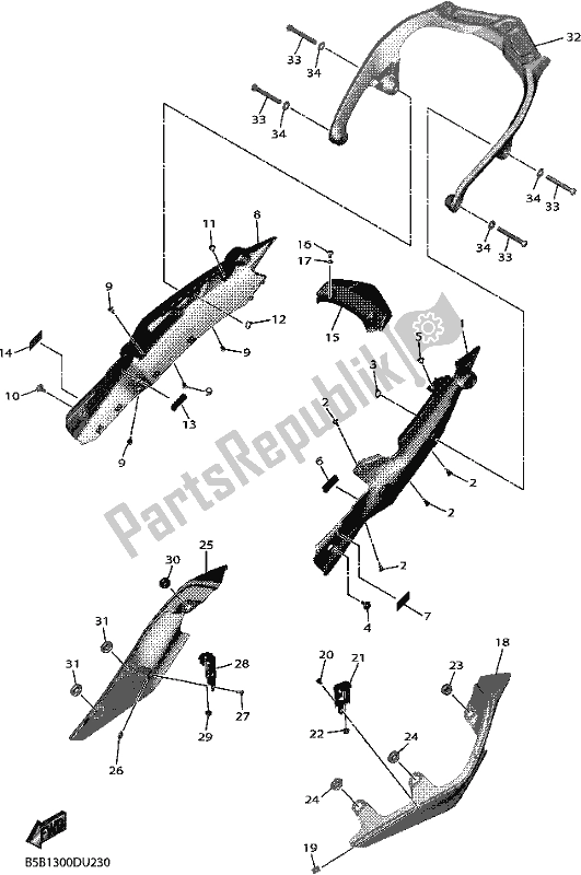 Tutte le parti per il Coperchio Laterale del Yamaha MXT 850D 2020