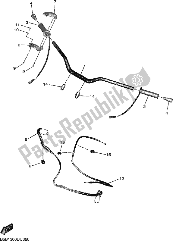 Alle onderdelen voor de Stuurhendel En Kabel van de Yamaha MXT 850D 2020