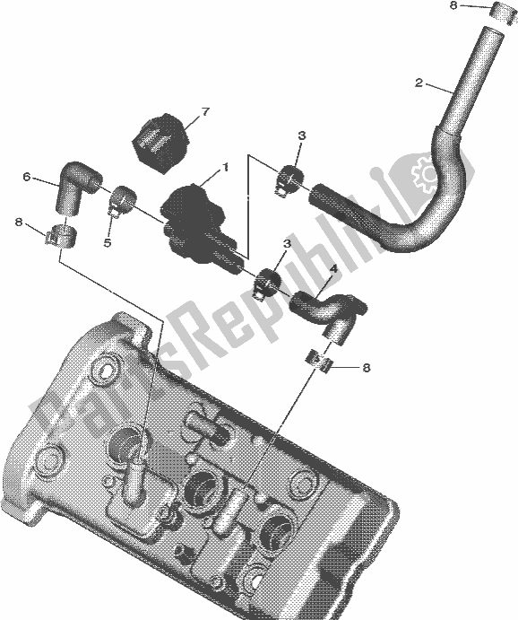 All parts for the Air Induction System of the Yamaha MXT 850D 2021