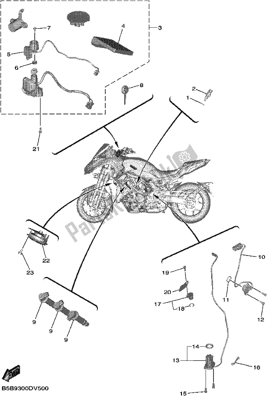 Toutes les pièces pour le électrique 2 du Yamaha MXT 850D 2021