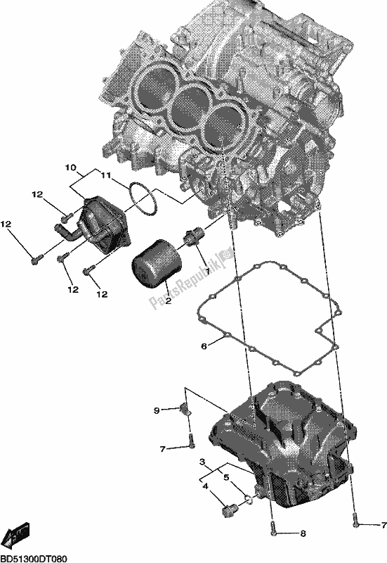 Wszystkie części do ? Rodek Do Czyszczenia Oleju Yamaha MXT 850D 2021