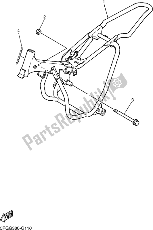 All parts for the Frame of the Yamaha PW 50 2018