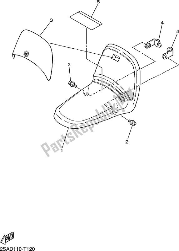 All parts for the Front Fender of the Yamaha PW 50 2018