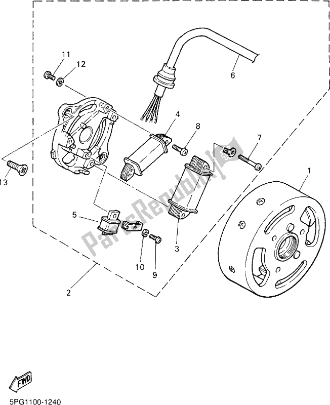 Wszystkie części do Generator Yamaha PW 50 2018