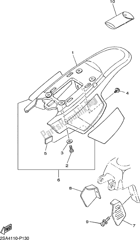 All parts for the Side Cover of the Yamaha PW 50 2018