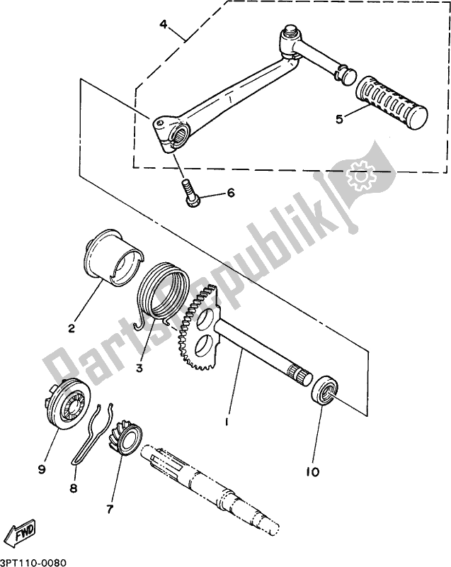 All parts for the Starter of the Yamaha PW 50 2018