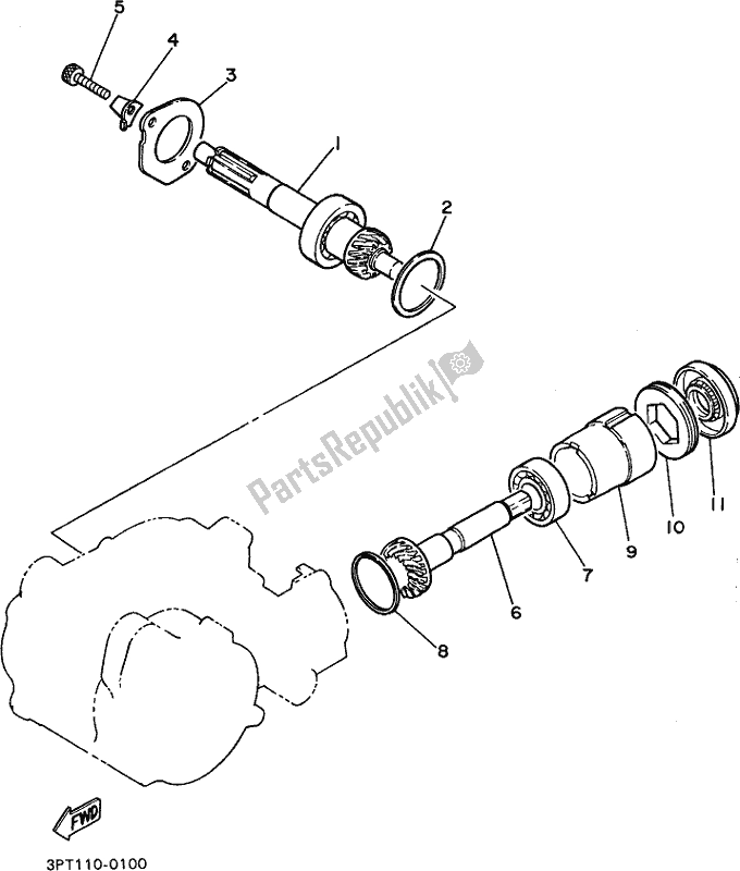 All parts for the Transmission of the Yamaha PW 50 2018