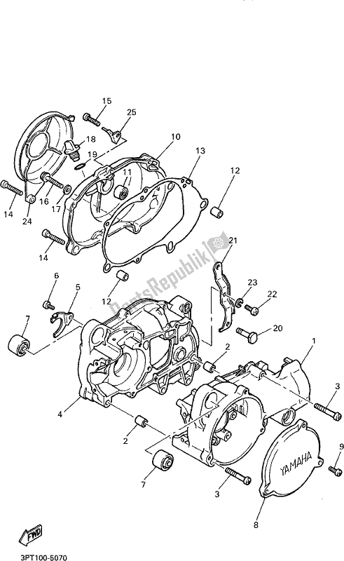 Todas as partes de Bloco Do Motor do Yamaha PW 50 2020