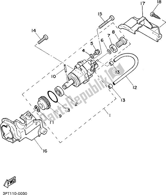 Toutes les pièces pour le La Pompe à Huile du Yamaha PW 50 2020