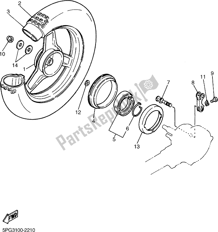 Tutte le parti per il Ruota Posteriore del Yamaha PW 50 2020