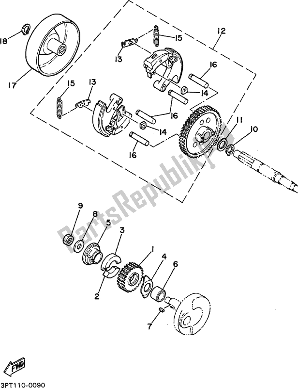 Toutes les pièces pour le Embrayage du Yamaha PW 50H 2017