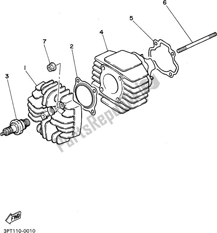 Toutes les pièces pour le Cylindre du Yamaha PW 50H 2017