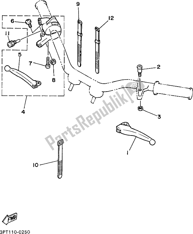 Todas as partes de Manípulo Interruptor E Alavanca do Yamaha PW 50H 2017