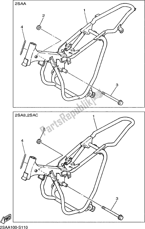 Toutes les pièces pour le Cadre du Yamaha PW 50H Peewee 50 2017