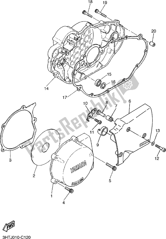 Wszystkie części do Pokrywa Skrzyni Korbowej 1 Yamaha SR 400 2017