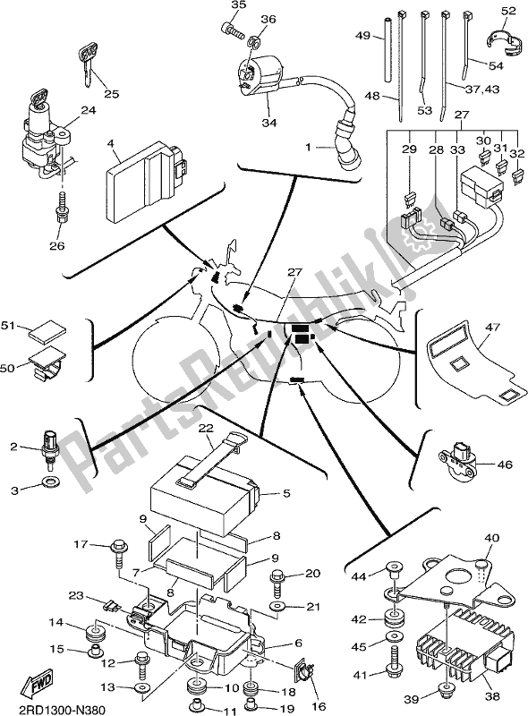 Todas las partes para Eléctrico 1 de Yamaha SR 400 2017