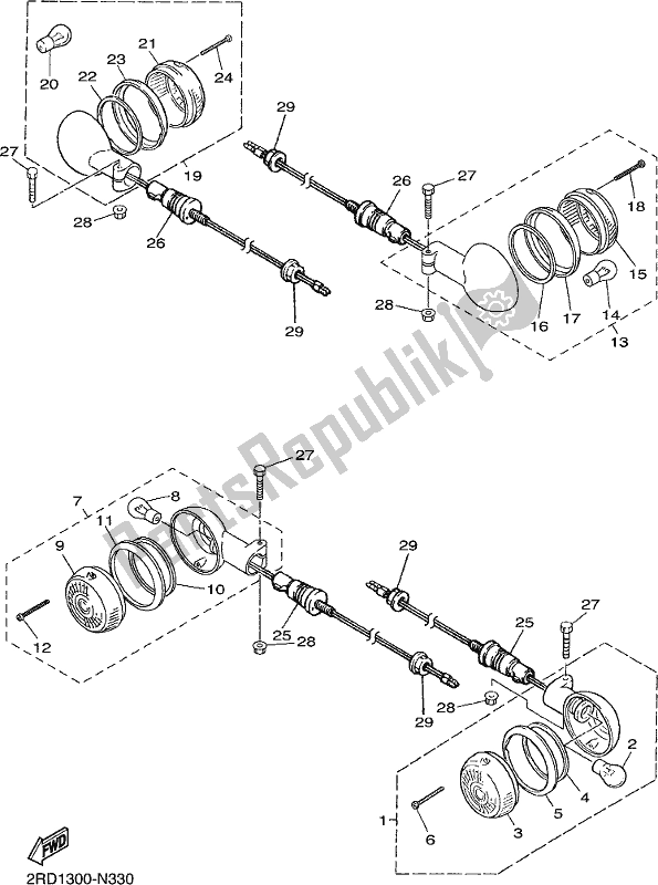 Todas las partes para Luz Intermitente de Yamaha SR 400 2017