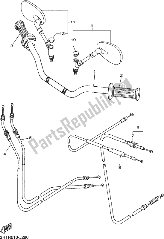 Wszystkie części do Uchwyt Kierownicy I Kabel Yamaha SR 400 2017