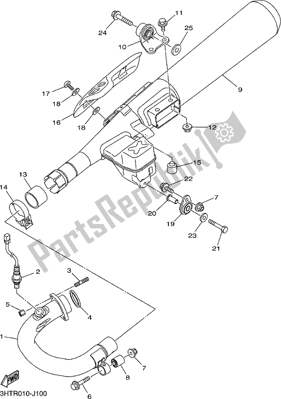 Tutte le parti per il Scarico del Yamaha SR 400 2018