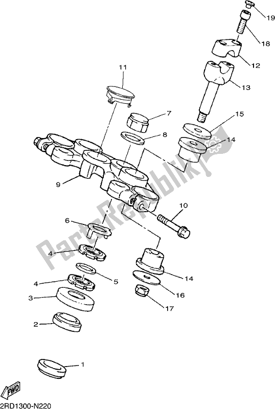 All parts for the Steering of the Yamaha SR 400 2018