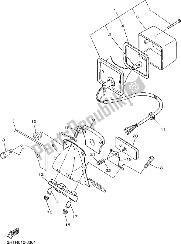 Toutes les pièces pour le Feu Arrière du Yamaha SR 400 2018