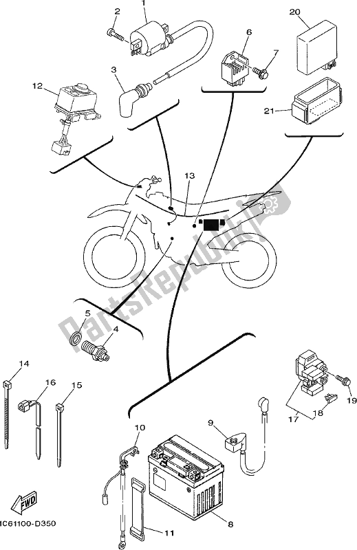 Tutte le parti per il Elettrico 1 del Yamaha TT-R 230 2019