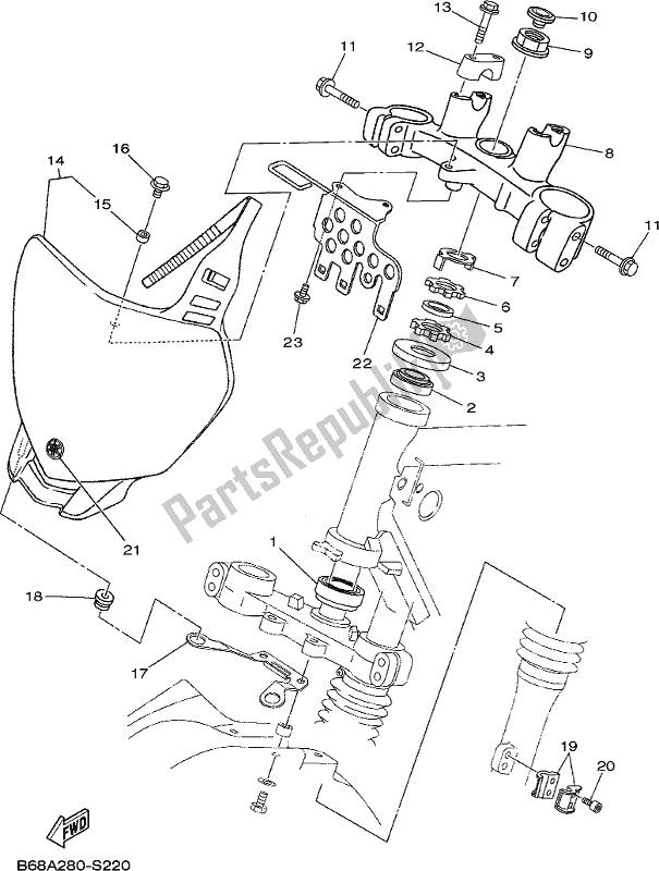 Toutes les pièces pour le Pilotage du Yamaha TT-R 230 2019