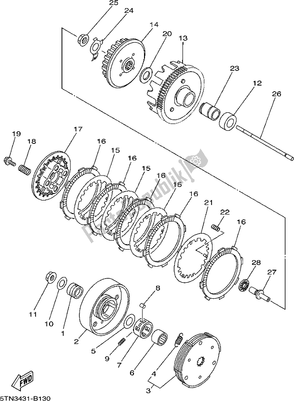 Toutes les pièces pour le Embrayage du Yamaha TTR 110E 2017