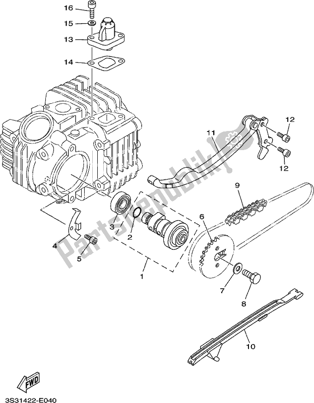 Todas las partes para árbol De Levas Y Cadena de Yamaha TTR 110E 2018