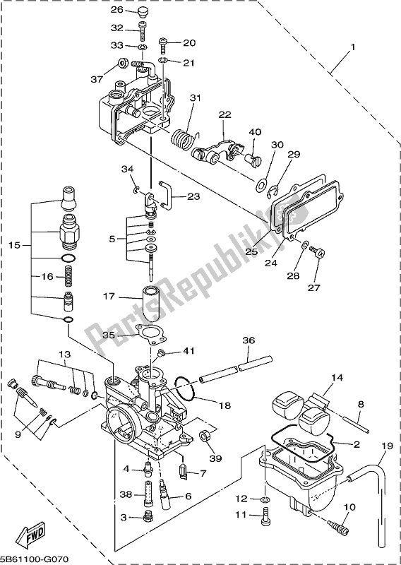 All parts for the Carburetor of the Yamaha TTR 110E 2018