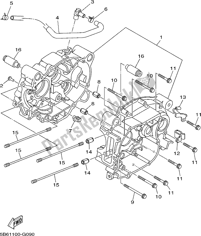 Alle onderdelen voor de Carter van de Yamaha TTR 110E 2019