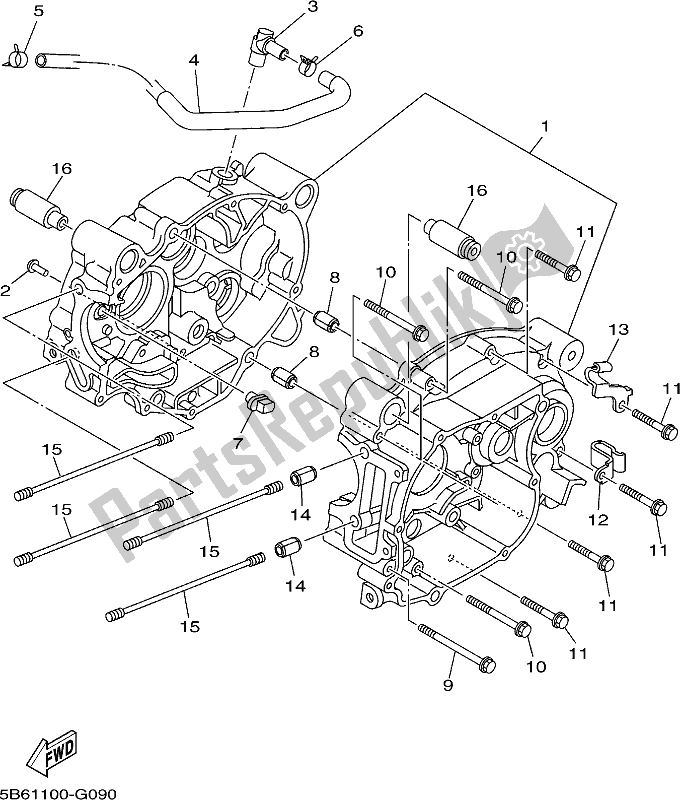 Alle onderdelen voor de Carter van de Yamaha TTR 110E 2019