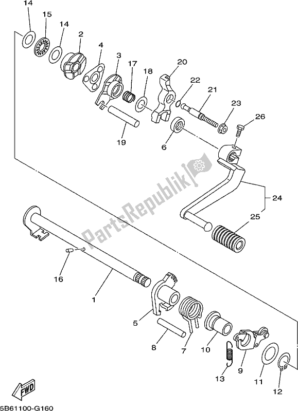 Toutes les pièces pour le Arbre De Changement du Yamaha TTR 110E 2019