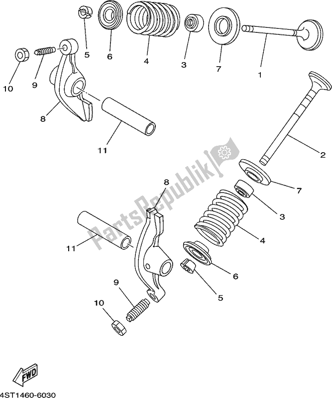 Alle onderdelen voor de Klep van de Yamaha TTR 110E 2019