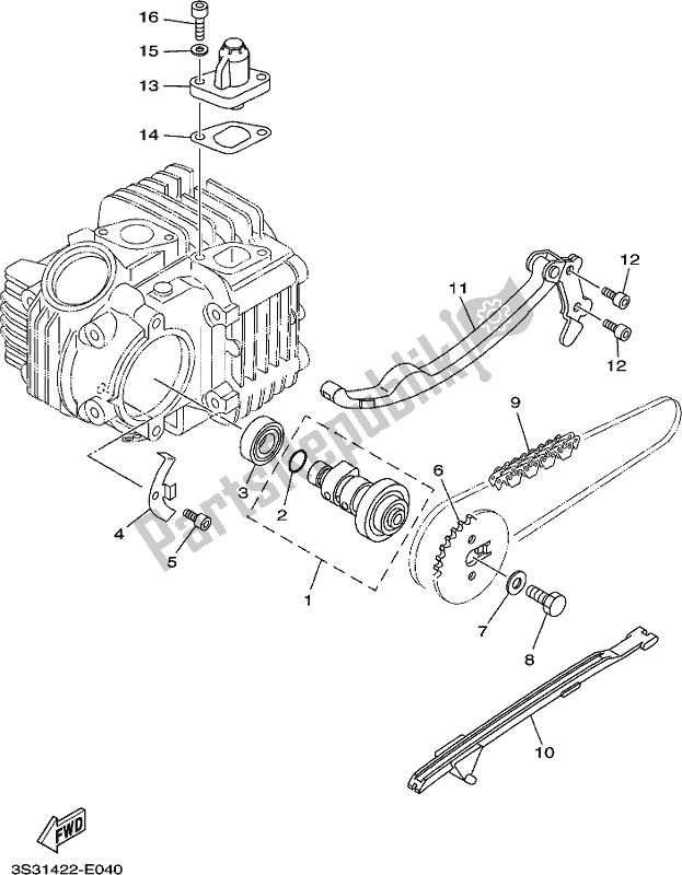 All parts for the Camshaft & Chain of the Yamaha TTR 110E 2021