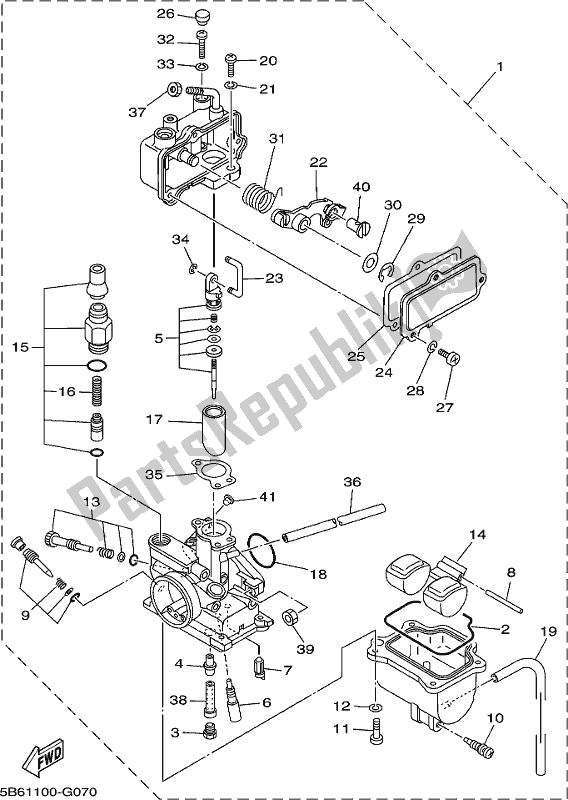 Tutte le parti per il Carburatore del Yamaha TTR 110E 2021