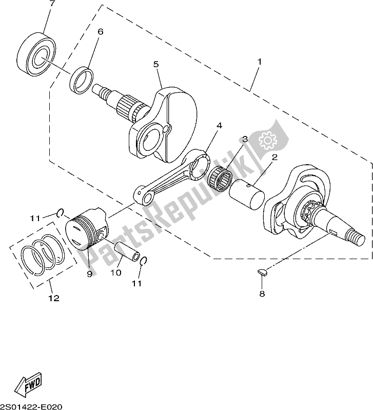 Tutte le parti per il Albero Motore E Pistone del Yamaha TTR 110E 2021