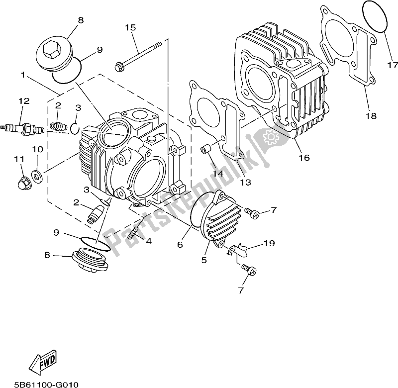 Tutte le parti per il Testata del Yamaha TTR 110E 2021