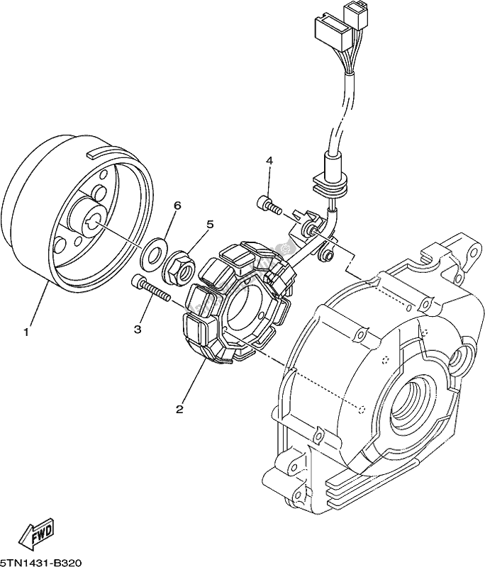 All parts for the Generator of the Yamaha TTR 110E 2021