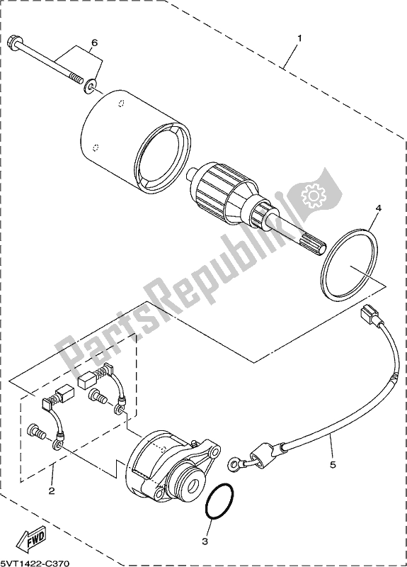 All parts for the Starting Motor of the Yamaha TTR 110E 2021