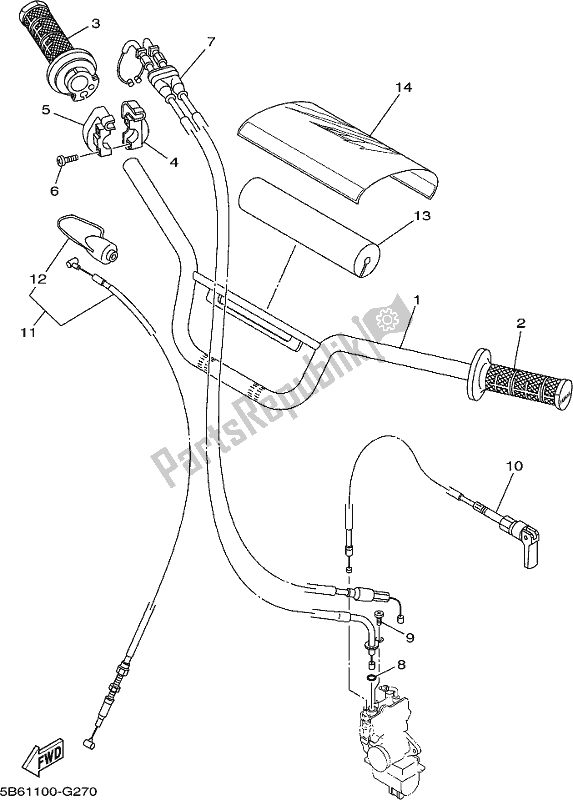 Toutes les pièces pour le Poignée Et Câble De Direction du Yamaha TTR 110E 2021