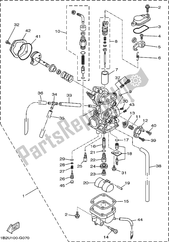 Alle onderdelen voor de Carburator van de Yamaha TTR 125E 2017