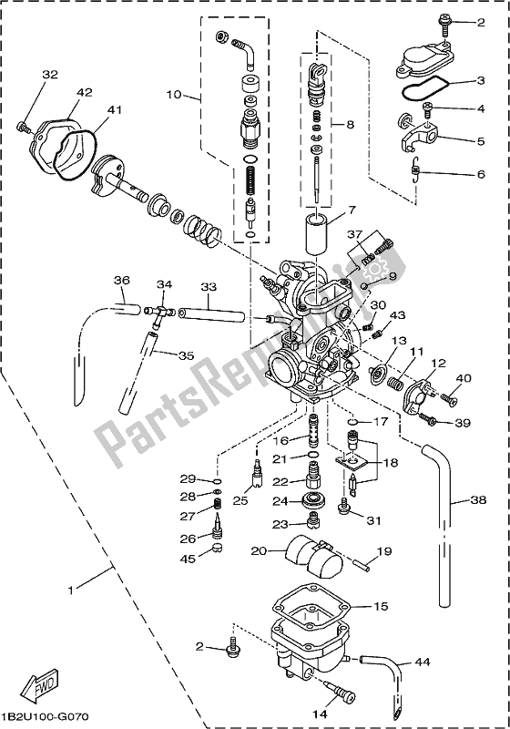 Alle onderdelen voor de Carburator van de Yamaha TTR 125 LWE 2017