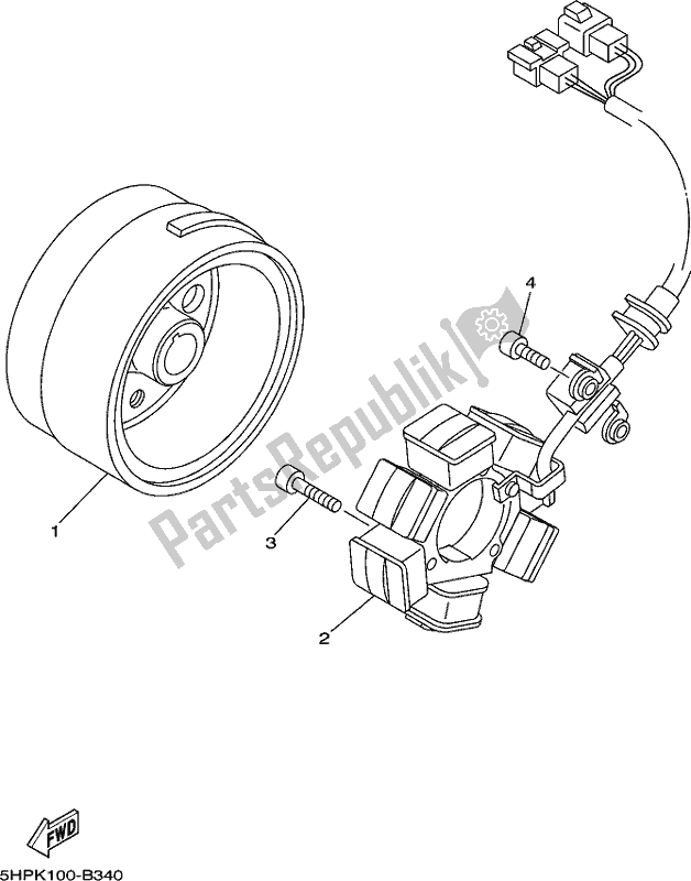 All parts for the Generator of the Yamaha TTR 125 LWE 2019