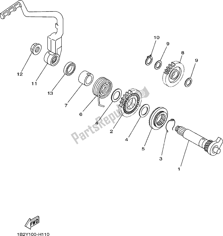 All parts for the Starter of the Yamaha TTR 125 LWE 2019