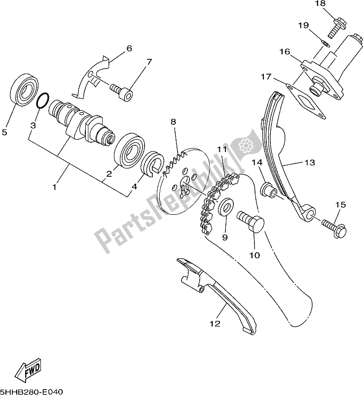 Toutes les pièces pour le Arbre à Cames Et Chaîne du Yamaha TTR 125 LWE 2020